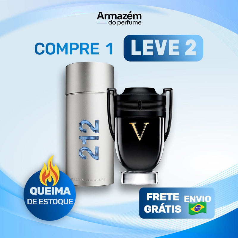 2 Perfumes Masculinos (100ml) - 212 MEN | Invictus Victory | (5 Anos Armazém do Perfume)