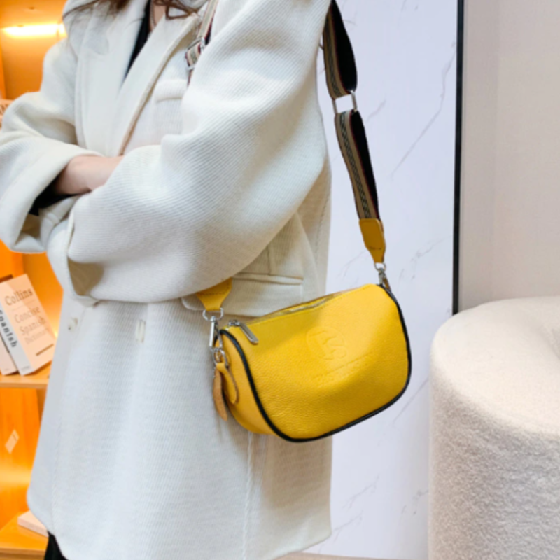 Bolsa de Couro Feminina Yellow Fashion