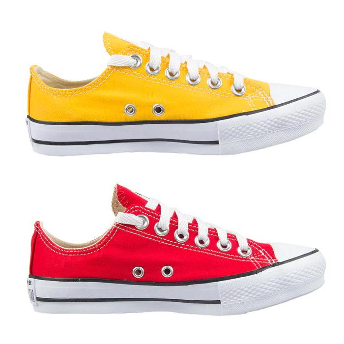 Kit 2 Pares All Star Cano Baixo (AMARELO + VERMELHO)