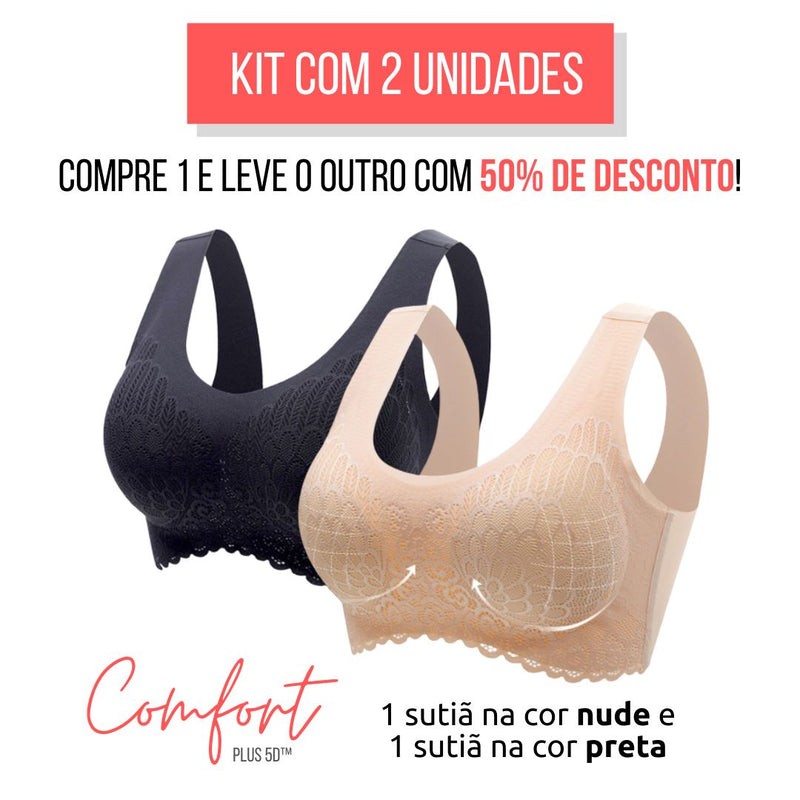 KIT 3 Unidades  Sutiã Comfort Plus 5D