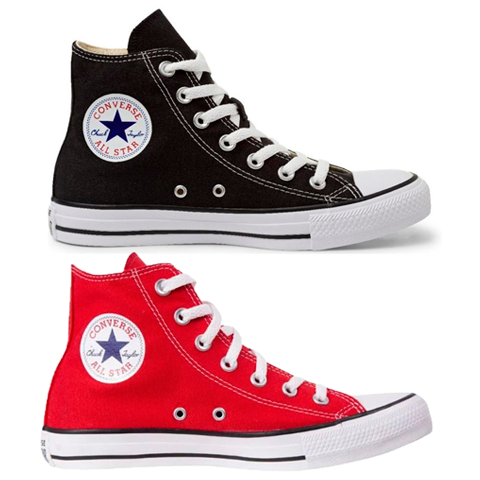 Kit 2 pares All Star Cano Alto (PRETO+VERMELHO)