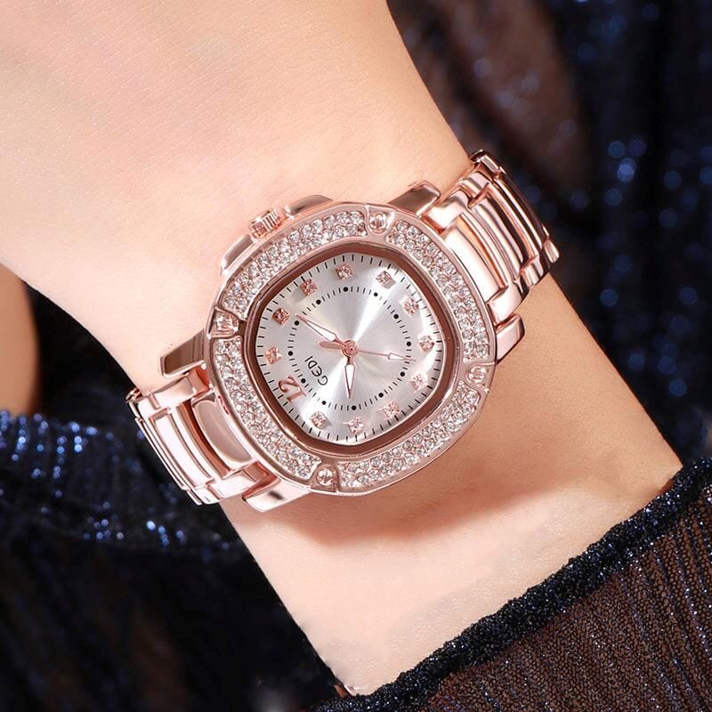 Relógio Feminino Gabriela Com Strass Luxo e Elegância